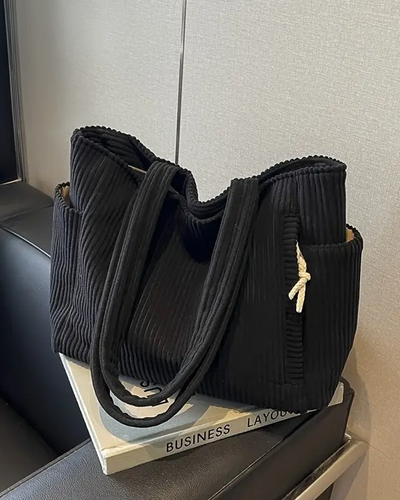 Tilda | Ribbed carrier bag with cord detail