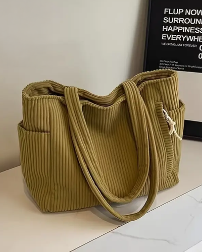 Tilda | Ribbed carrier bag with cord detail