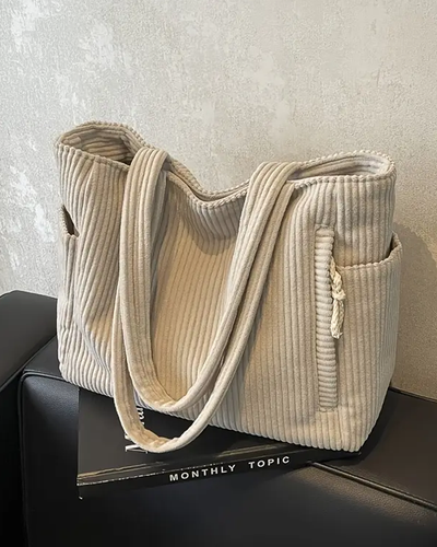 Tilda | Ribbed carrier bag with cord detail