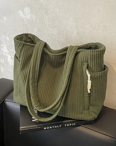 Tilda | Ribbed carrier bag with cord detail