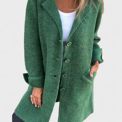 Ella | Casual long coat with lapel