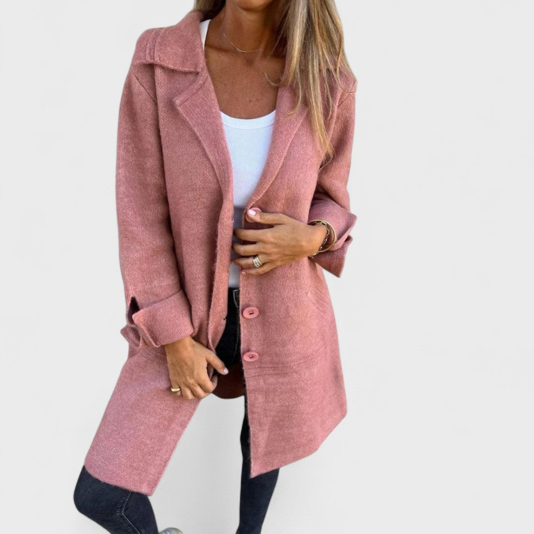 Ella | Casual long coat with lapel