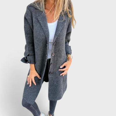 Ella | Casual long coat with lapel