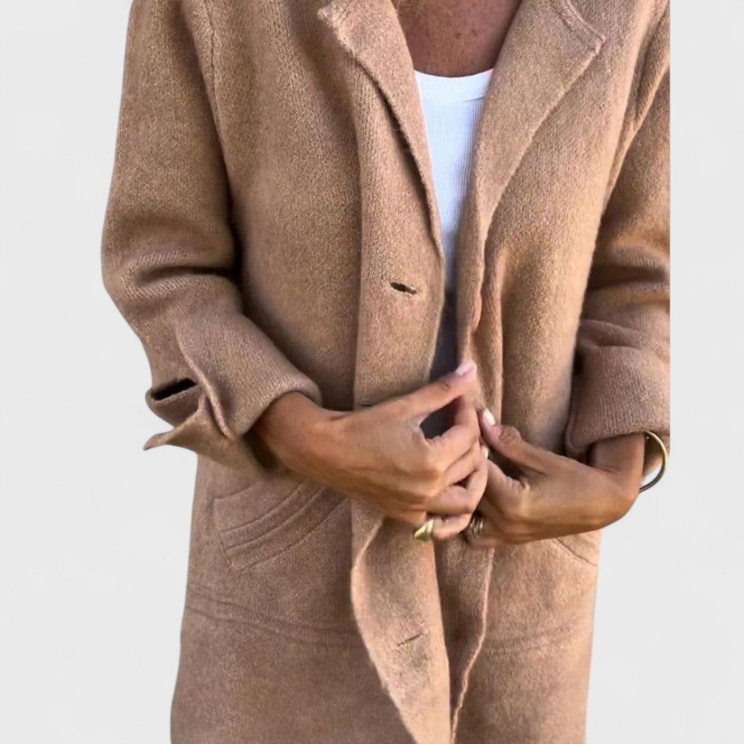Ella | Casual long coat with lapel