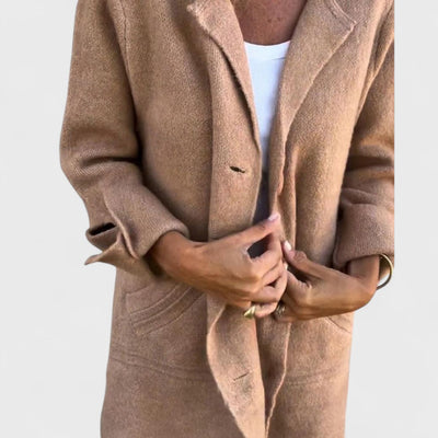Ella | Casual long coat with lapel