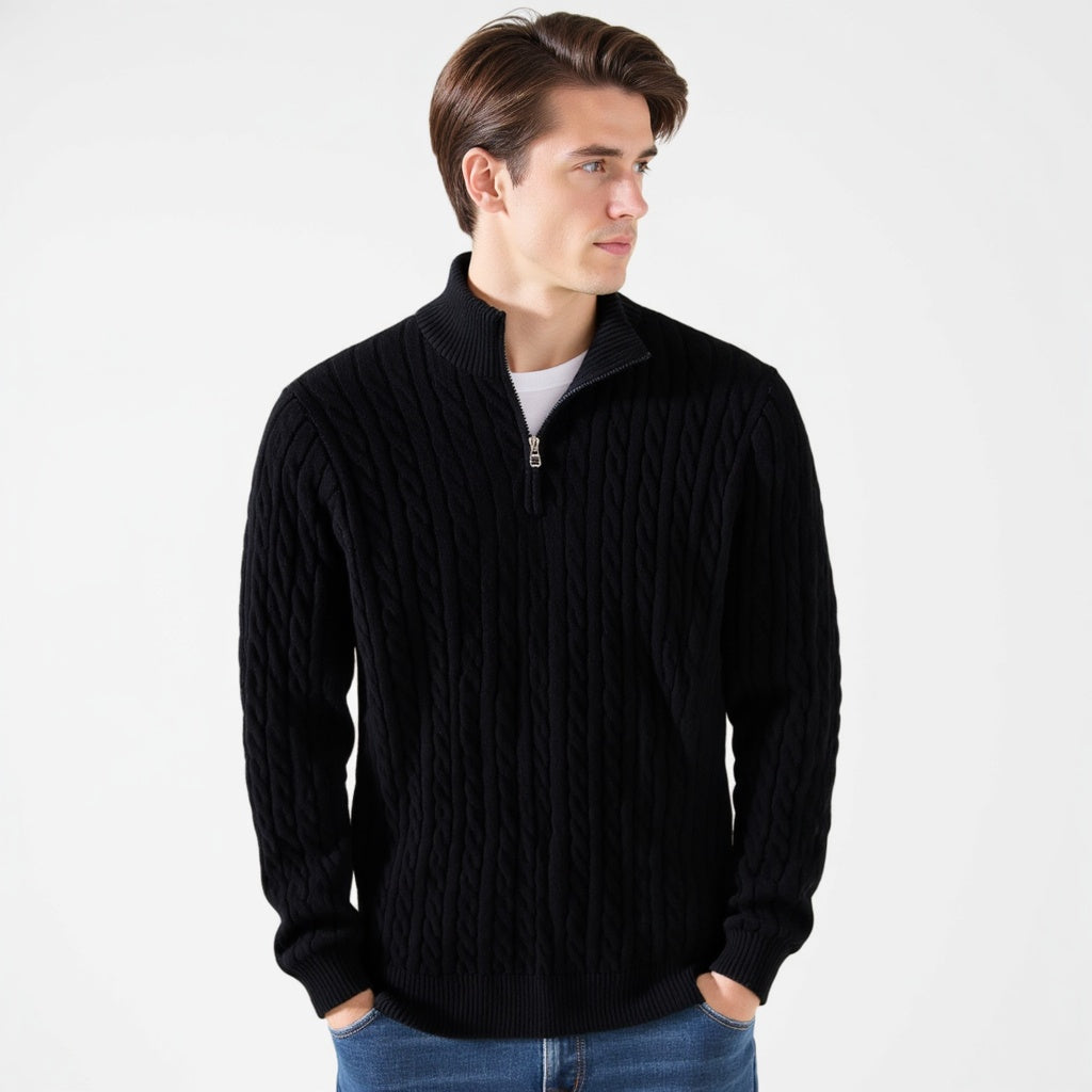 Joshua | Luxury knitted pullover with zipper