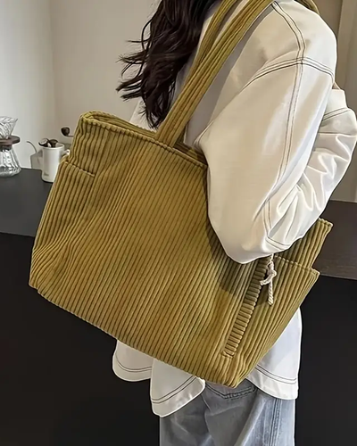 Tilda | Ribbed carrier bag with cord detail