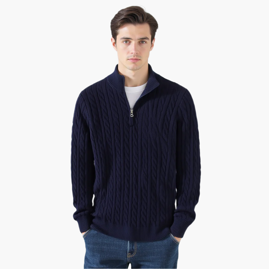 Joshua | Luxury knitted pullover with zipper
