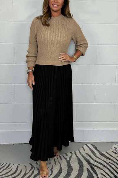 Stella | Maxi dress with sweater and pleated skirt