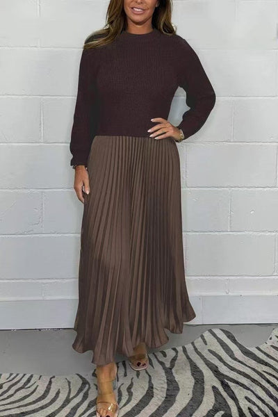 Stella | Maxi dress with sweater and pleated skirt