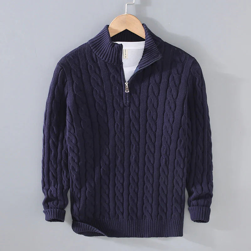 Randhir | Elegant sweater with half zipper