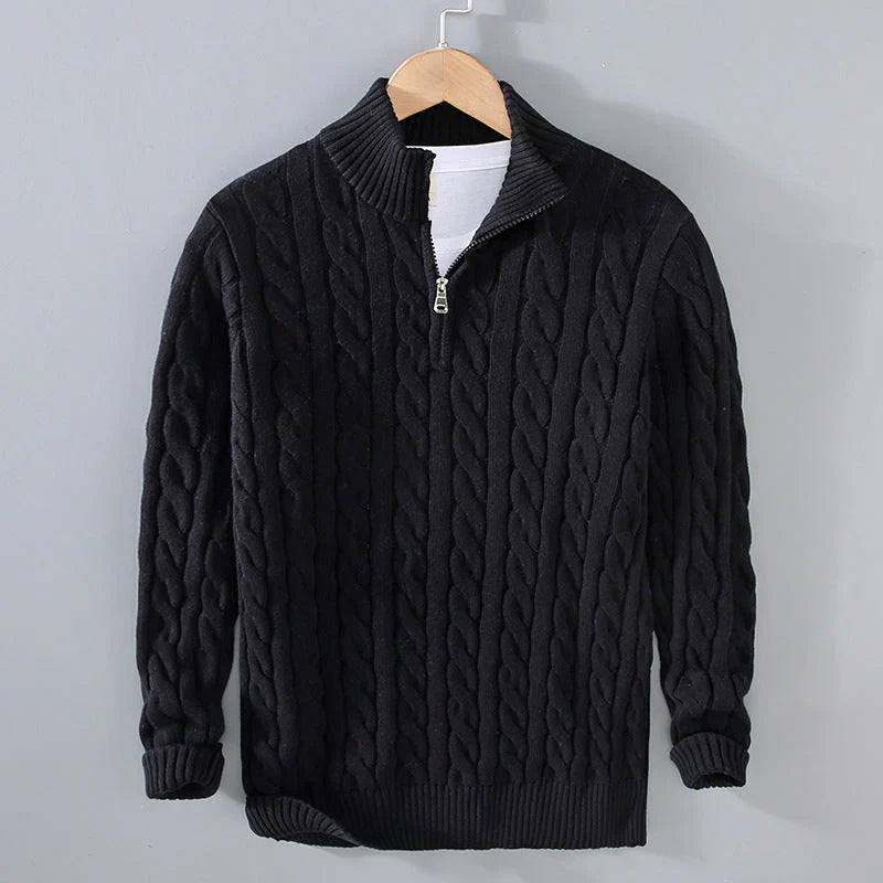 Randhir | Elegant sweater with half zipper